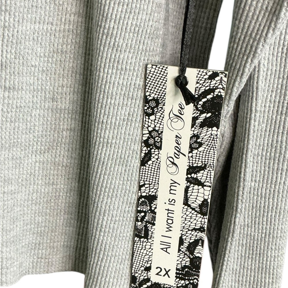 Paper Tee Light Gray Ribbed Top - Picture 5 of 8